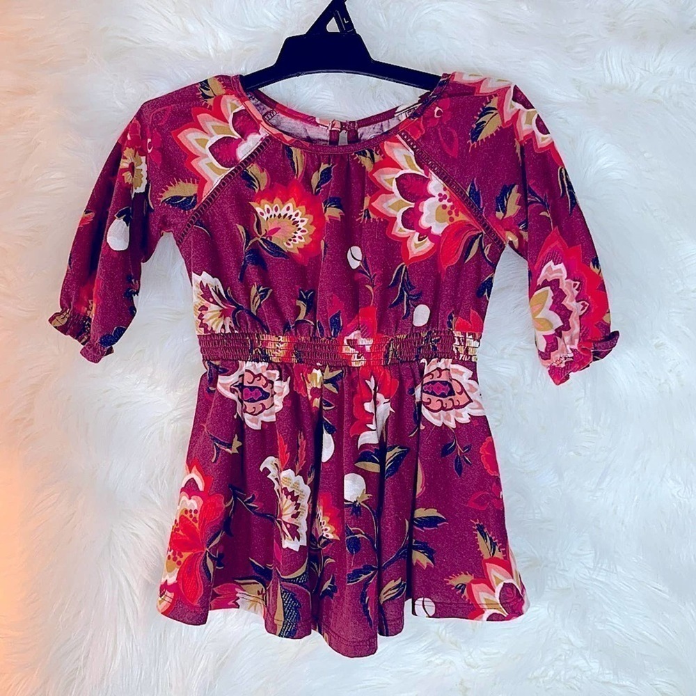 OLD Navy Floral Dress 18 to 24 Months Baby Girl Red